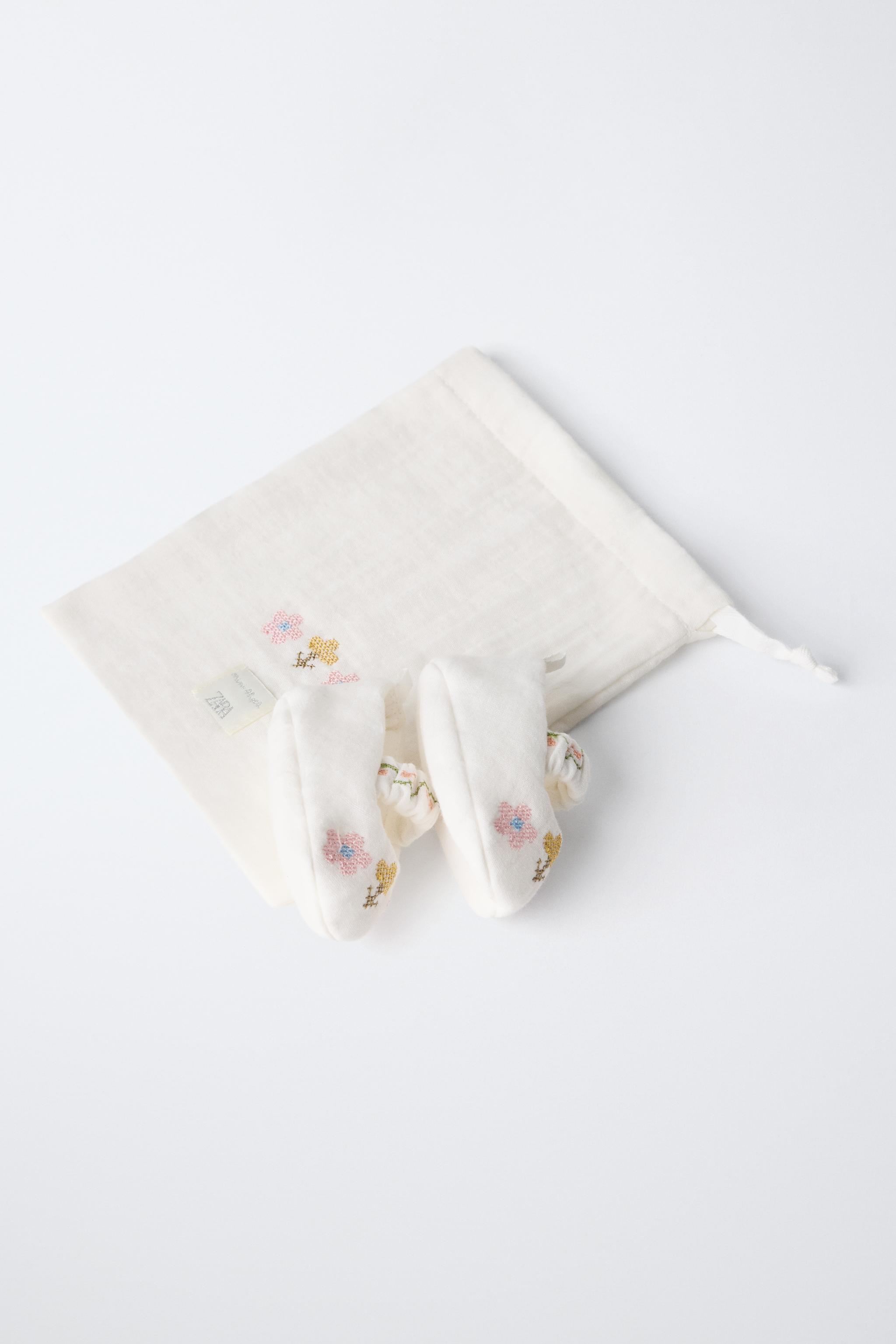 EMBROIDERED COTTON BOOTIES